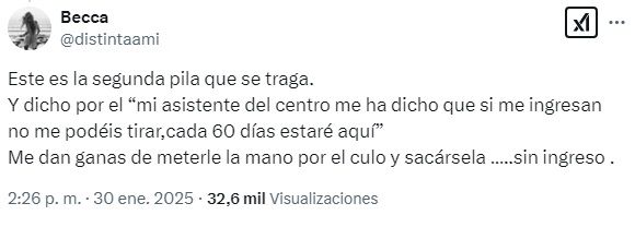 Una de las respuestas de la supuesta profesional sanitaria.