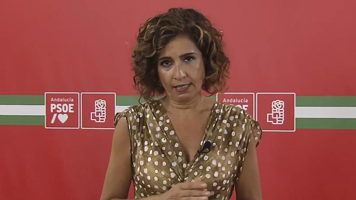 La vicesecretaria general del PSOE y ministra de Hacienda en funciones, María Jesús Montero.
