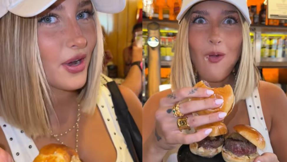 Sara Álvarez prueba pintxos en Bilbao