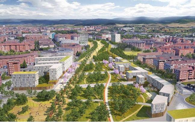 Recreación del soterramiento de las vías del tren en Zabalgana. Foto: cedida.