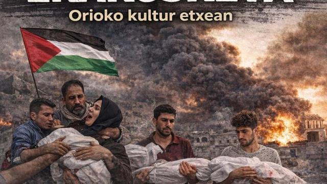 Palestina Oriok antolatu duen erakusketaren kartela.