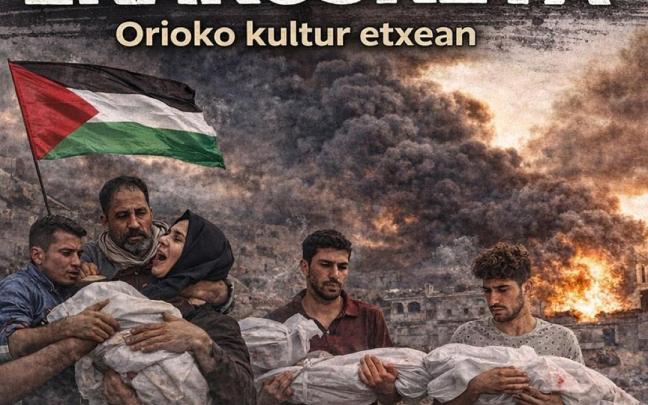 Palestina Oriok antolatu duen erakusketaren kartela.