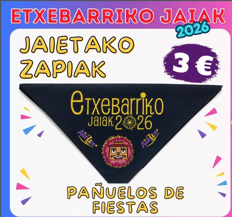 Los fondos recaudados con la venta del pañuelo de fiestas de Etxebarri servirán para ayudar a Ailén