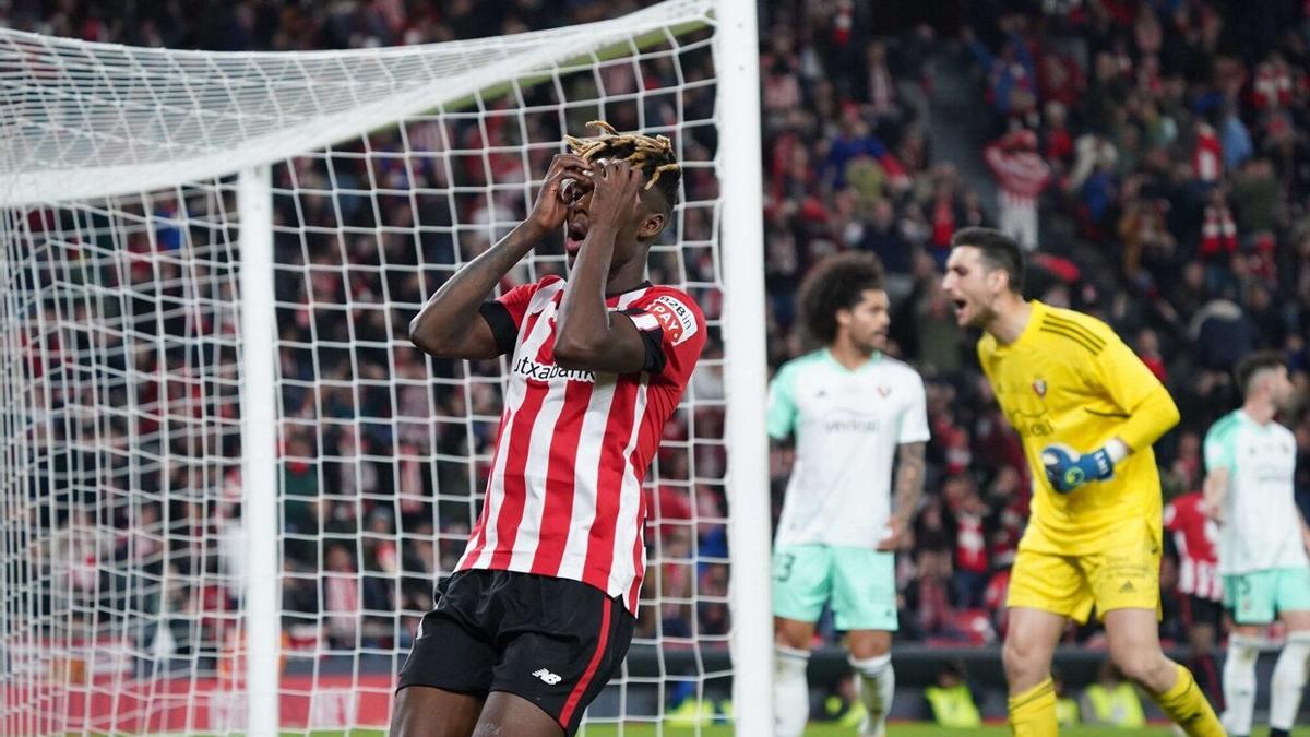 Nico Williams durante el partido de Copa ante Osasuna