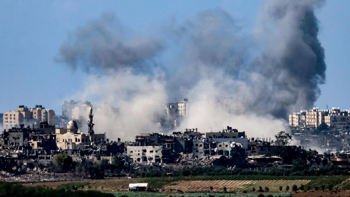 Bombardeos israelíes sobre Gaza.