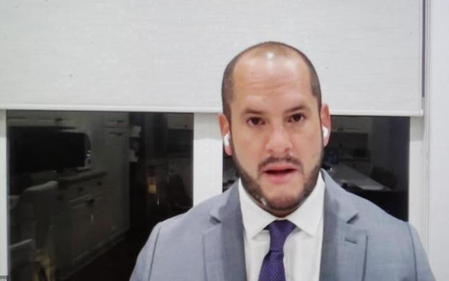 El abogado de Pablo Ibar, Joe Nascimento, durante la rueda de prensa para valorar la vista.