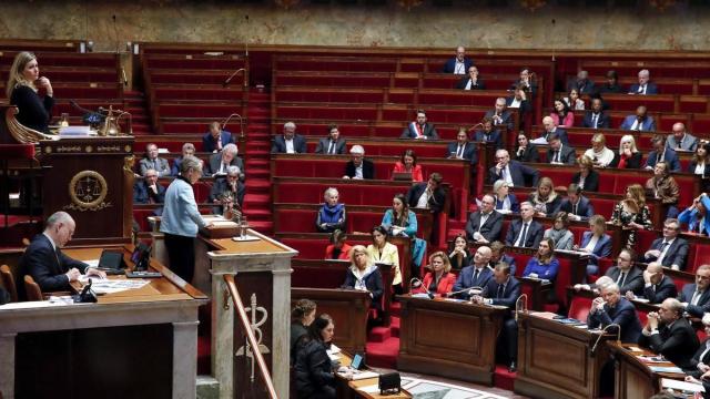 Borne durante el debate de la moción de censura en la Asamblea Nacional francesa. Borne durante el debate de la moción de censura en la Asamblea Nacional francesa.