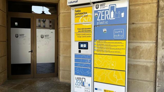 Una de las taquillas inteligentes colocadas en Laudio / Ayuntamiento de Laudio Una de las taquillas inteligentes colocadas en Laudio