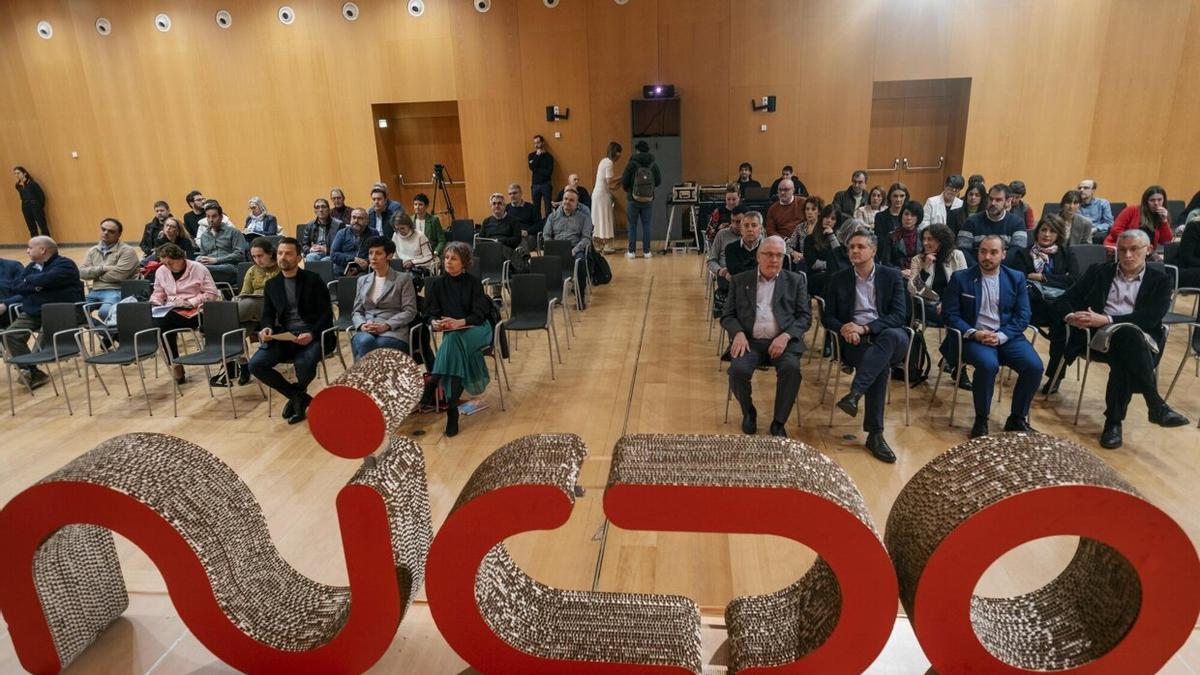 Asistentes al acto de este viernes 10 de marzo, en Pamplona.
