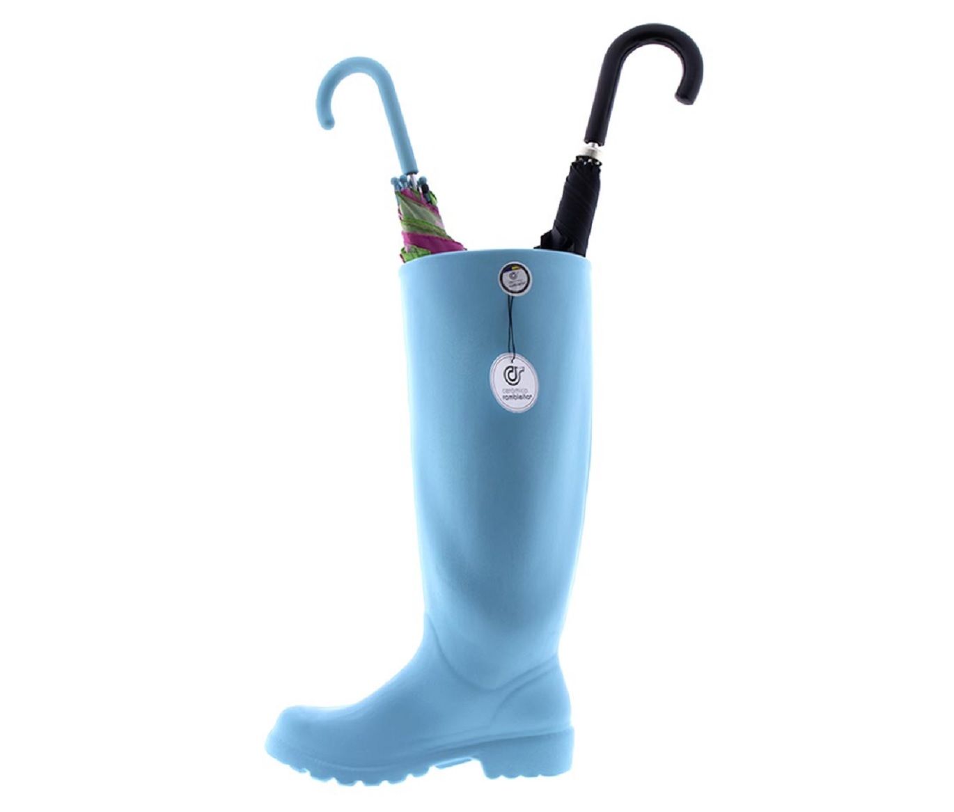 Original paragüero de cerámica con forma de bota de goma.