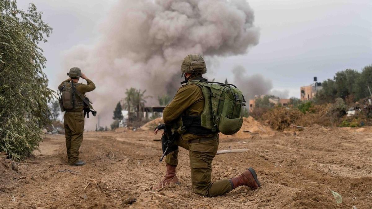 Militares israelíes en la Franja de Gaza.