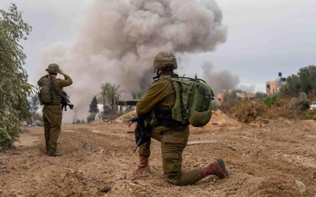 Militares israelíes en la Franja de Gaza.