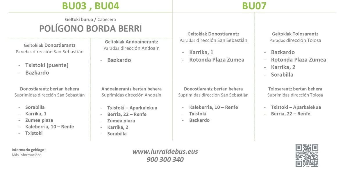 Servicio de Lurraldebus durante las fiestas