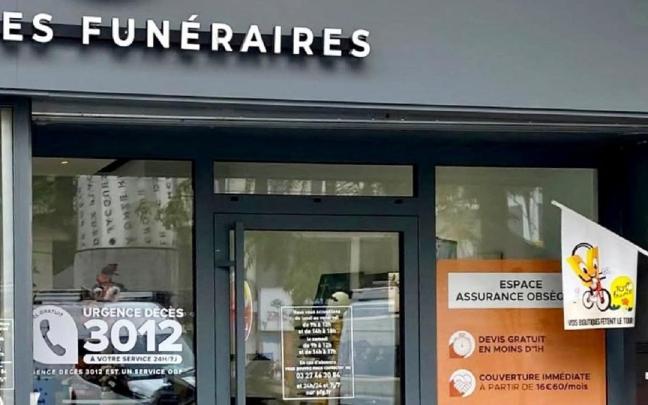 La funeraria protagonista.