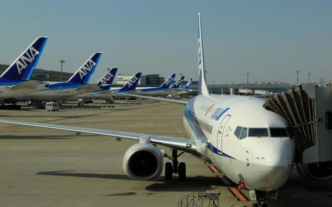 Aviones de la aerolínea japonesa ANA.