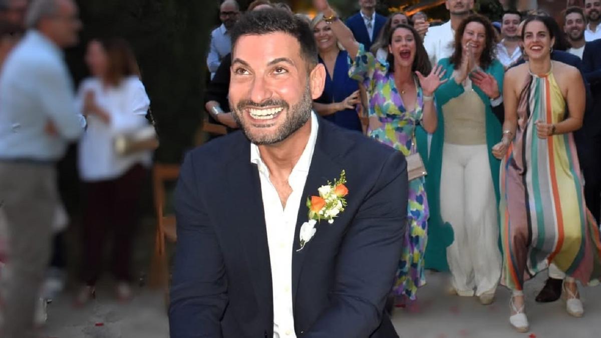 Stephane Soriano, celebrando su boda.