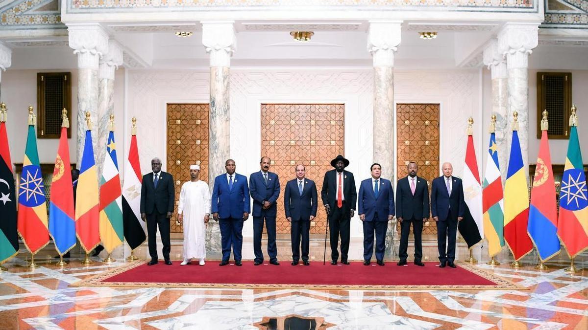 La reunión hospedada por Egipto en la que se han reunido los siete países que comparten frontera con Sudán.