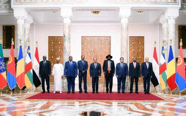 La reunión hospedada por Egipto en la que se han reunido los siete países que comparten frontera con Sudán.
