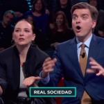 Leonor Watling y Marc Giró intentan adivinar el dibujo de Anna Castillo en 'Late Xou'.