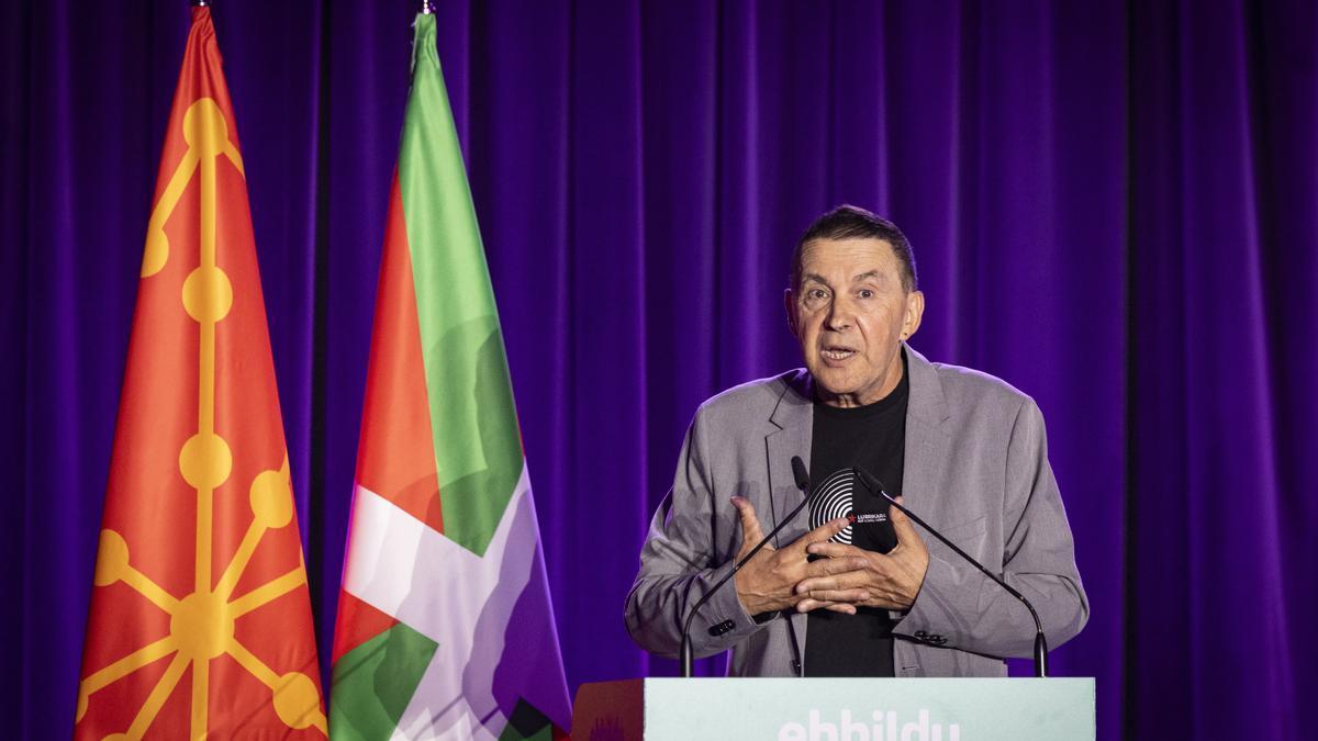 Arnaldo Otegi, durante su intervención en el acto de fin de curso político de EH Bildu
