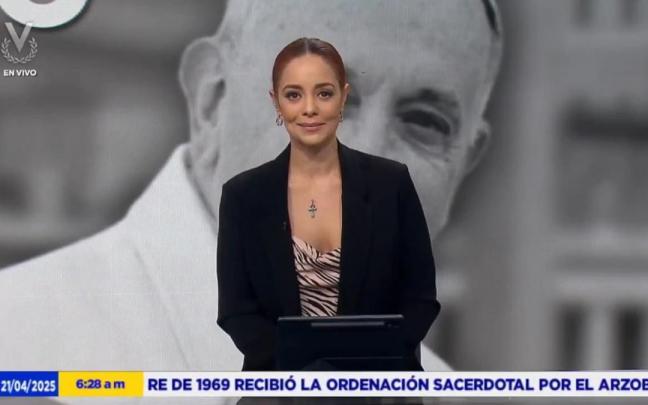 La periodista, en el momento de su equivocación. / Venevisión La periodista, en el momento de su equivocación.