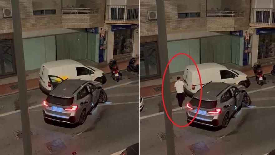 Como muestran las imágenes, el jugador volvió solo al vehículo para recoger algo, como se puede comprobar en el vídeo que circula en las redes sociales, y se fue corriendo.