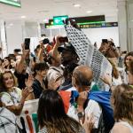 Llegada de algunos de los integrantes de la Global Sumud Flotilla a Madrid.