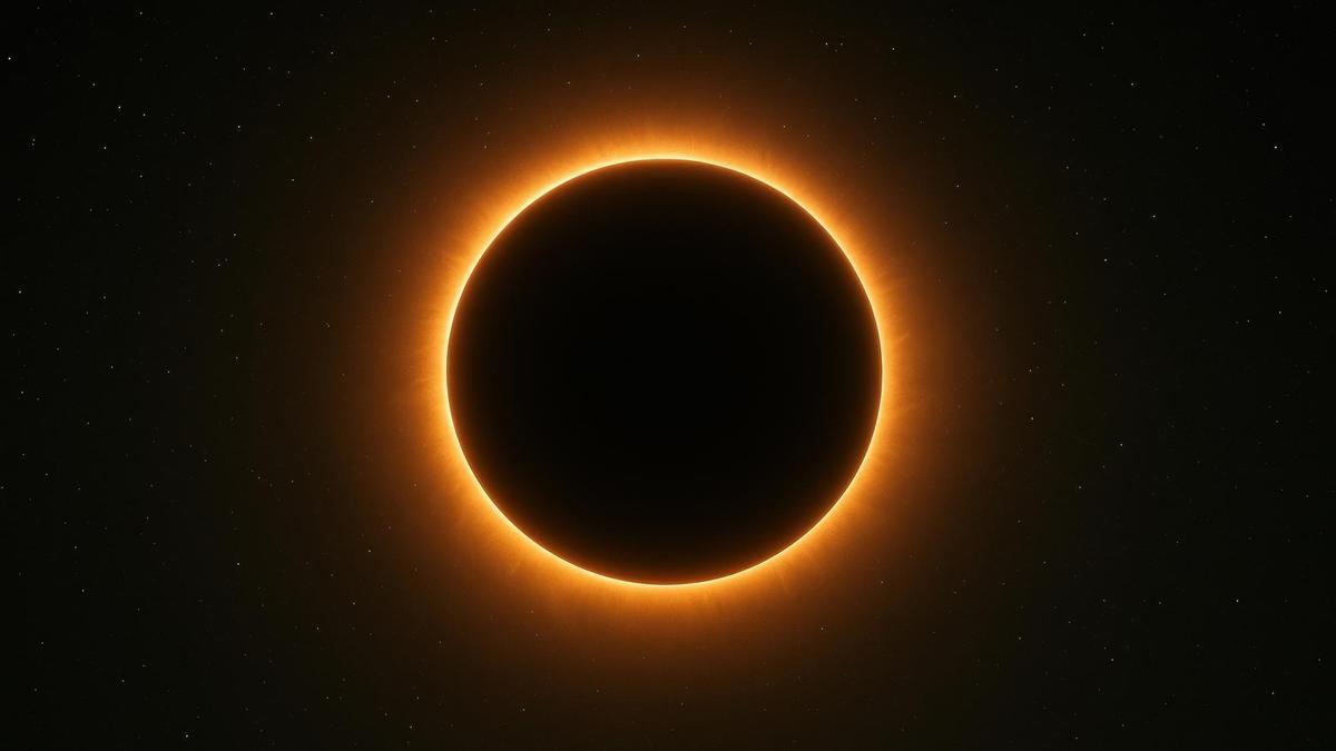 Recreación de un eclipse solar total.
