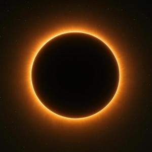 Recreación de un eclipse solar total.