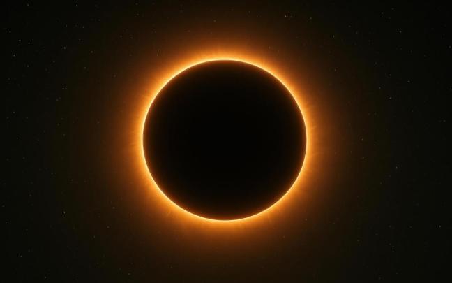 Recreación de un eclipse solar total.