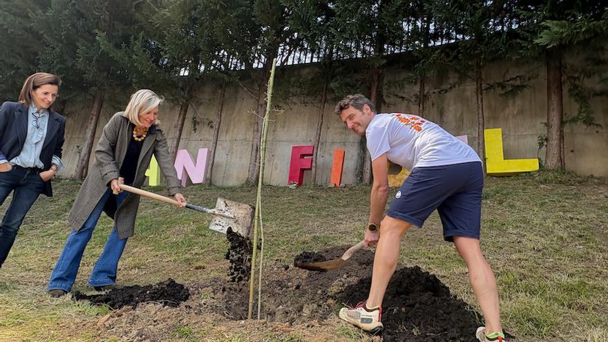 La plantación del retoño ha sido la primera actividad del programa conmemorativo del centro