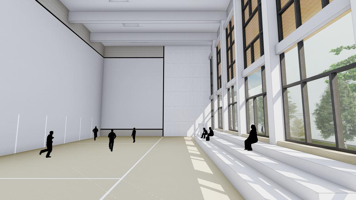 La nueva infraestructura deportiva albergará dos frontones, una cubierto y otro exterior.