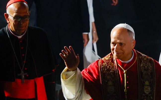 El Papa León XIV, durante la bendición de la Torre de Jesucristo.
