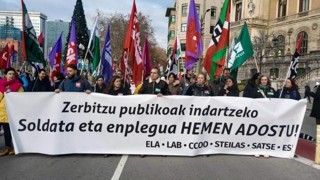 Manifestación durante la huelga del sector público del pasado 19 de diciembre.