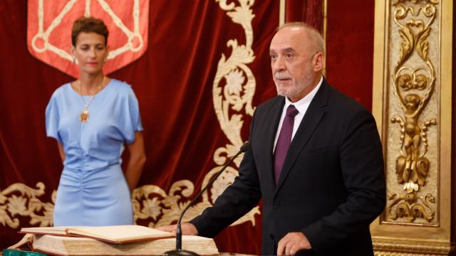 Juan Cruz Cigudosa, durante el acto de toma de posesión de su cargo. Foto: Gobierno de Navarra
