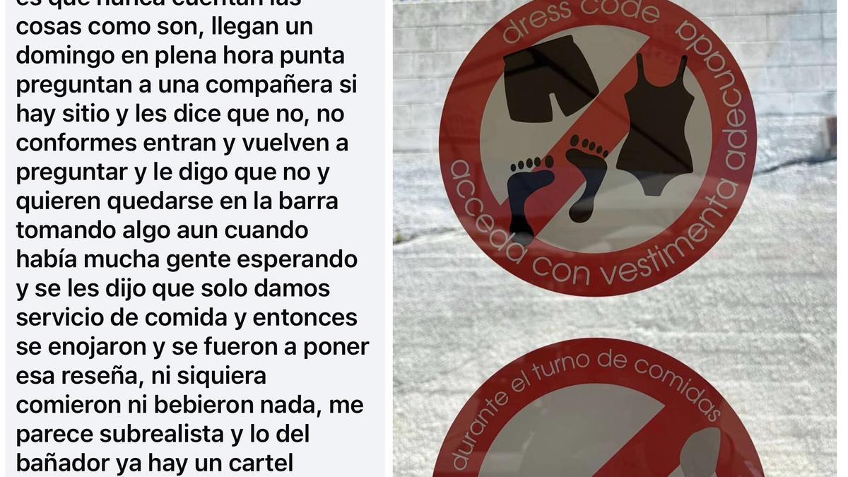 “Se fueron a poner esta reseña. Ni siquiera comieron, ni bebieron, ni nada”, explicó.