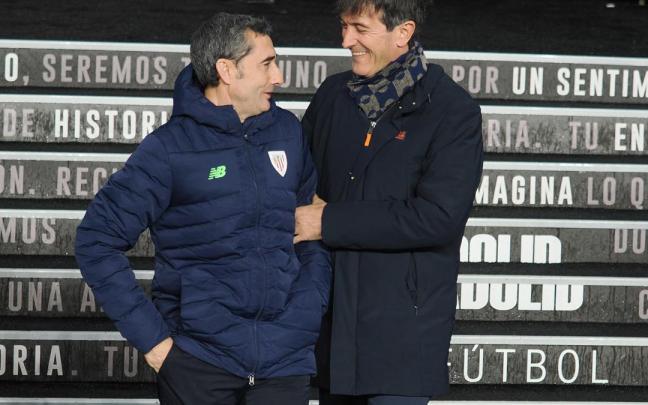 Valverde junto a Pacheta durante el encuentro del Valladolid - Athletic en el José Zorrilla. Valverde junto a Pacheta durante el encuentro del Valladolid - Athletic en el José Zorrilla.