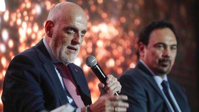 Javier Tebas, en el 'World Football Summit' de Ciudad de México.