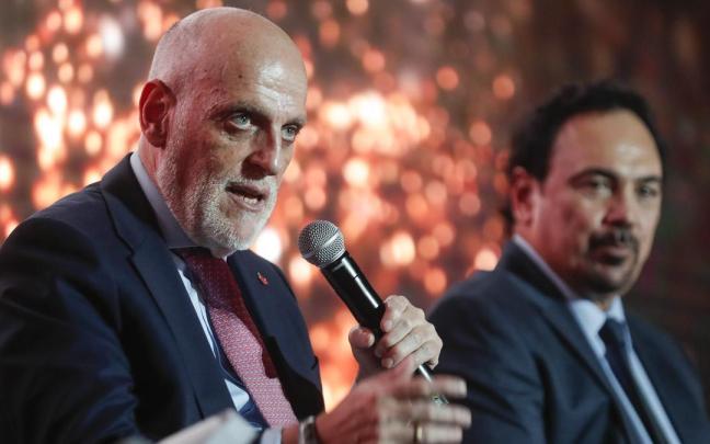Javier Tebas, en el 'World Football Summit' de Ciudad de México.