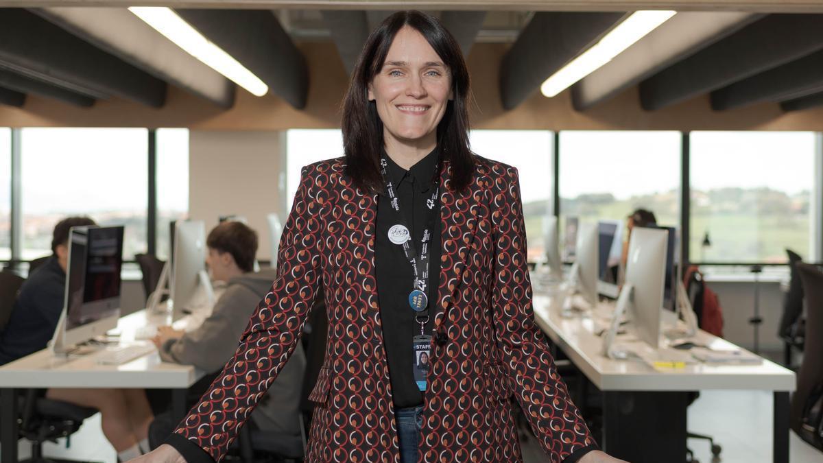 Estibaliz León, en las instalaciones del campus 42 Urduliz Bizkaia