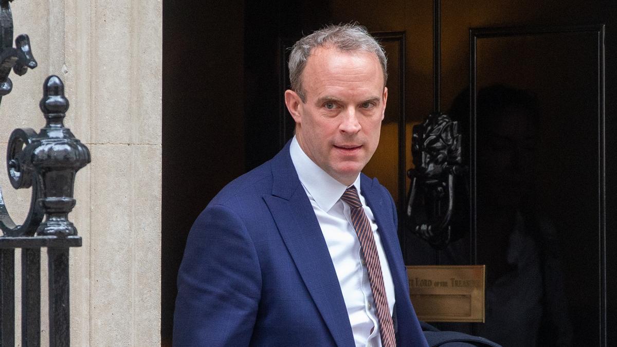 Dominic Raab, ex 'número dos' y exministro de Justicia del Gobierno británico, en Downing Street.