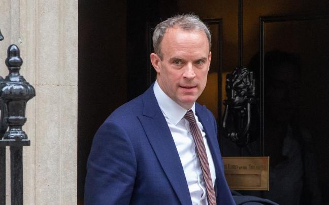 Dominic Raab, ex 'número dos' y exministro de Justicia del Gobierno británico, en Downing Street.