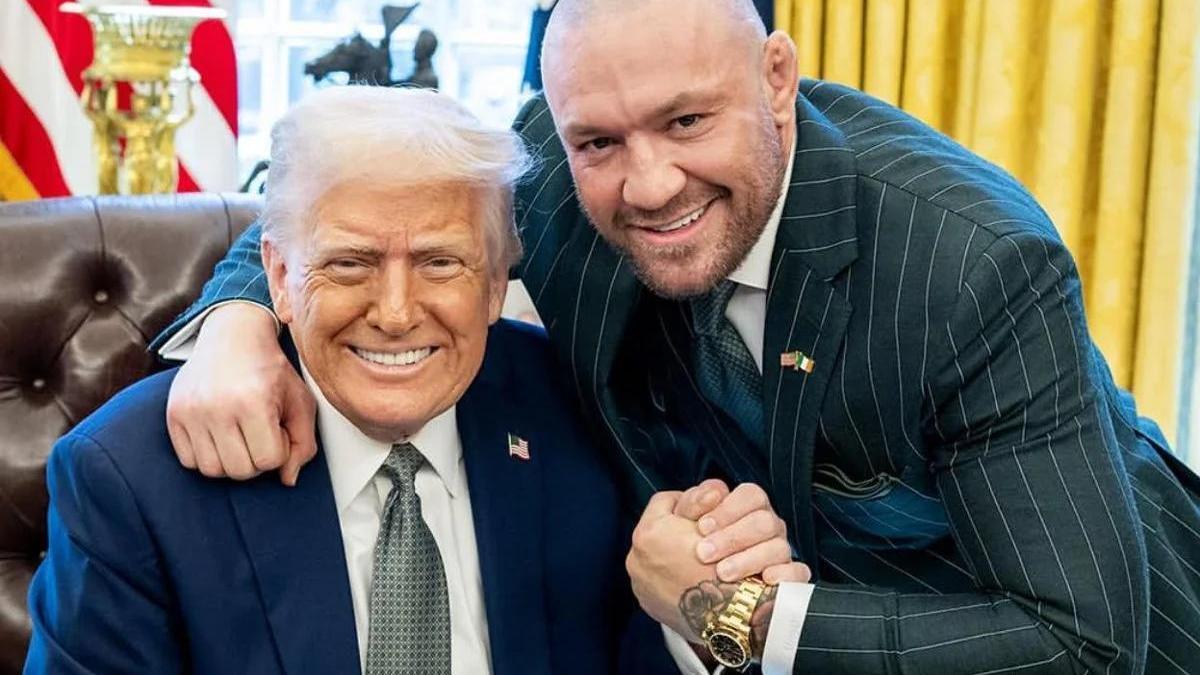 Donald Trump recibe a Conor McGregor en la Casa Blanca el pasado mes de marzo, cuando el luchador buscaba la presidencia de Irlanda.