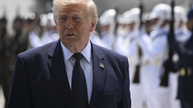 El presidente de EEUU, Donald Trump, a su llegada a Ankara
