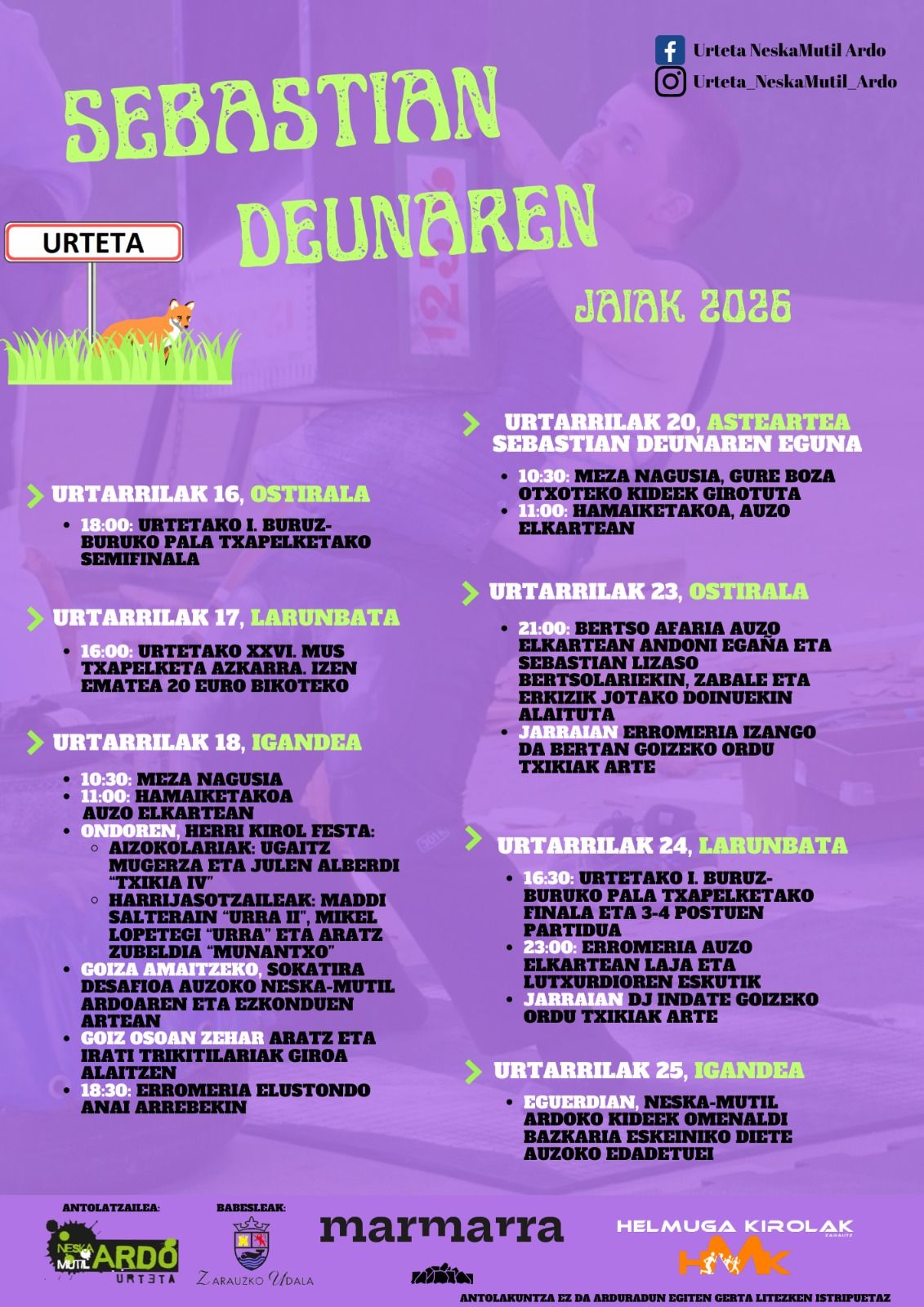 Cartel de las fiestas de Urteta.