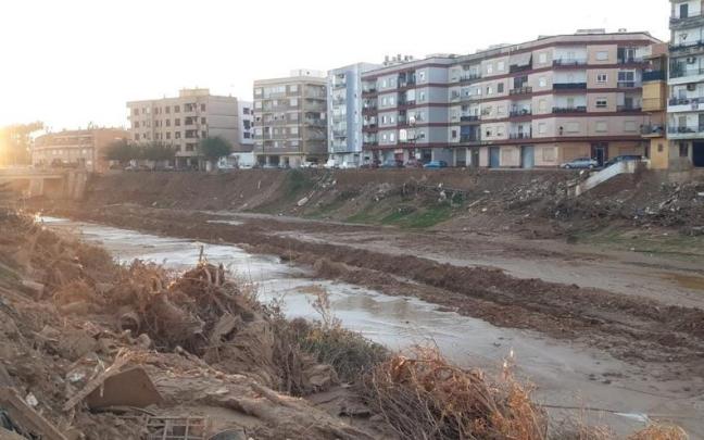 El barranco del Poyo a su paso por Paiporta (Valencia).