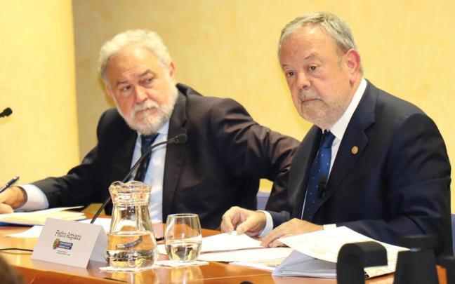 Pedro Azpiazu, durante la conferencia que ha ofrecido en Bilbao.