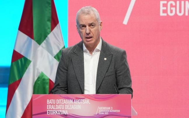 El lehendakari Iñigo Urkullu, durante el acto institucional con motivo del Día Internacional del Euskera El lehendakari Iñigo Urkullu, durante el acto institucional con motivo del Día Internacional del Euskera