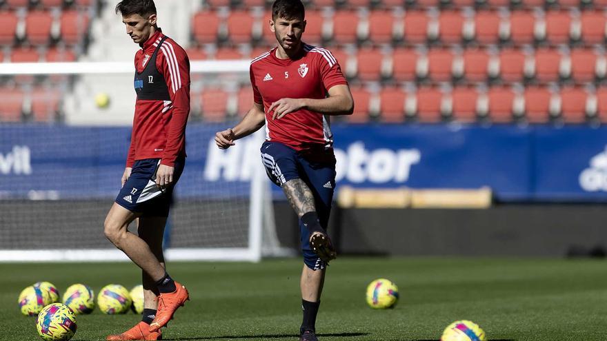 Entrenamiento de Osasuna en El Sadar un día antes del partido ante el Villarreal