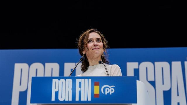 La presidenta de la Comunidad de Madrid, Isabel Díaz Ayuso, durante un acto de precampaña del Partido Popular (PP)